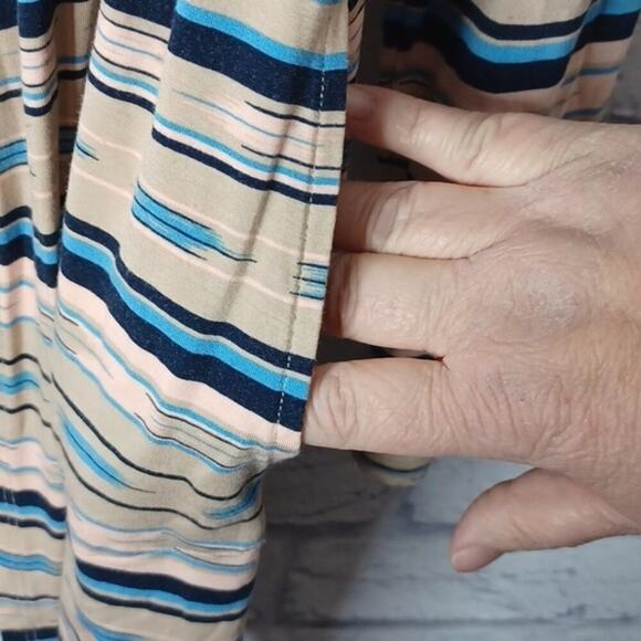 Lands' End Slinky Jersey Striped Cardigan Duster M - Picture 7 of 8